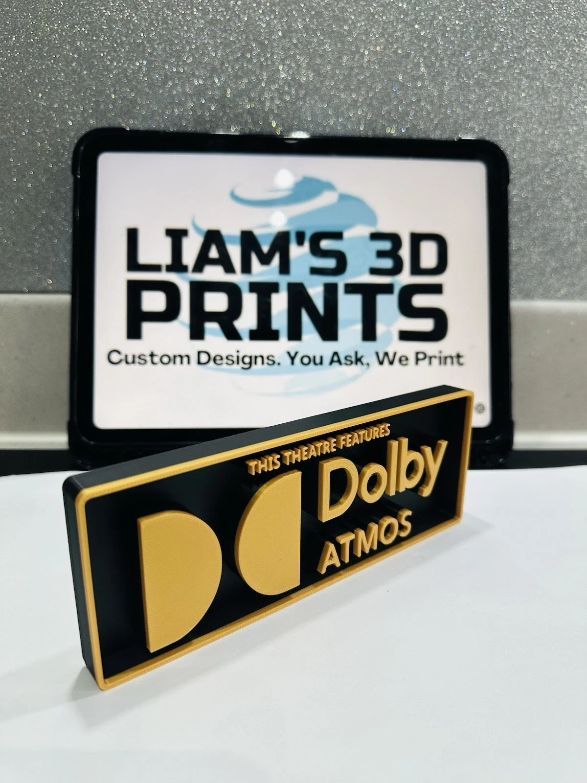 Decorative Dolby Atmos Theatre Box Sign Shelf Wall Home Cinema 2 Sizes