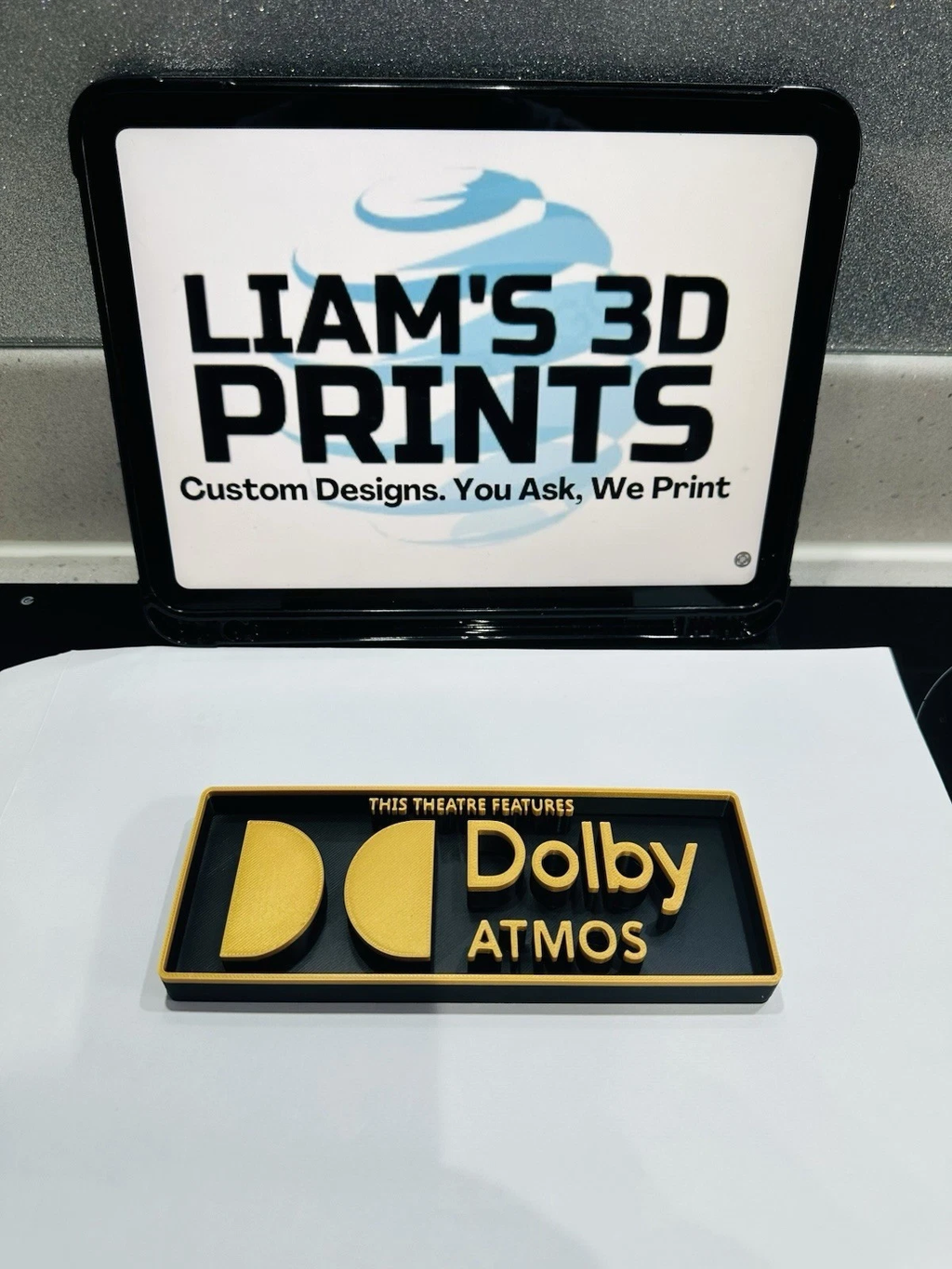 Decorative Dolby Atmos Theatre Box Sign Shelf Wall Home Cinema 2 Sizes