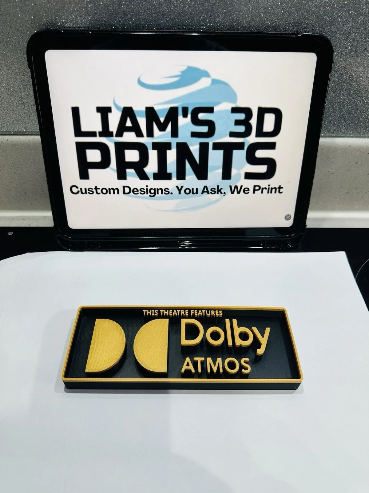 Decorative Dolby Atmos Theatre Box Sign Shelf Wall Home Cinema 2 Sizes