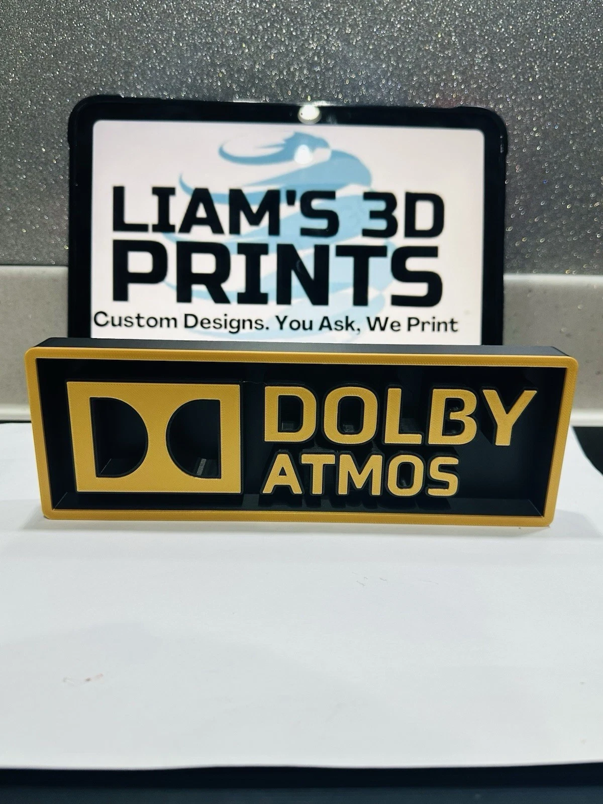 Decorative Dolby Atmos Box Sign Shelf Wall Home Cinema 2 Sizes