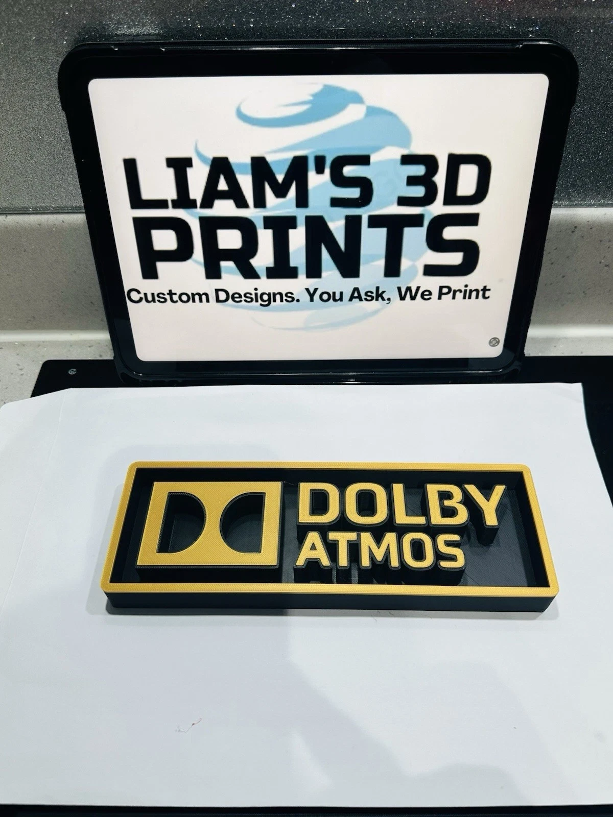 Decorative Dolby Atmos Box Sign Shelf Wall Home Cinema 2 Sizes