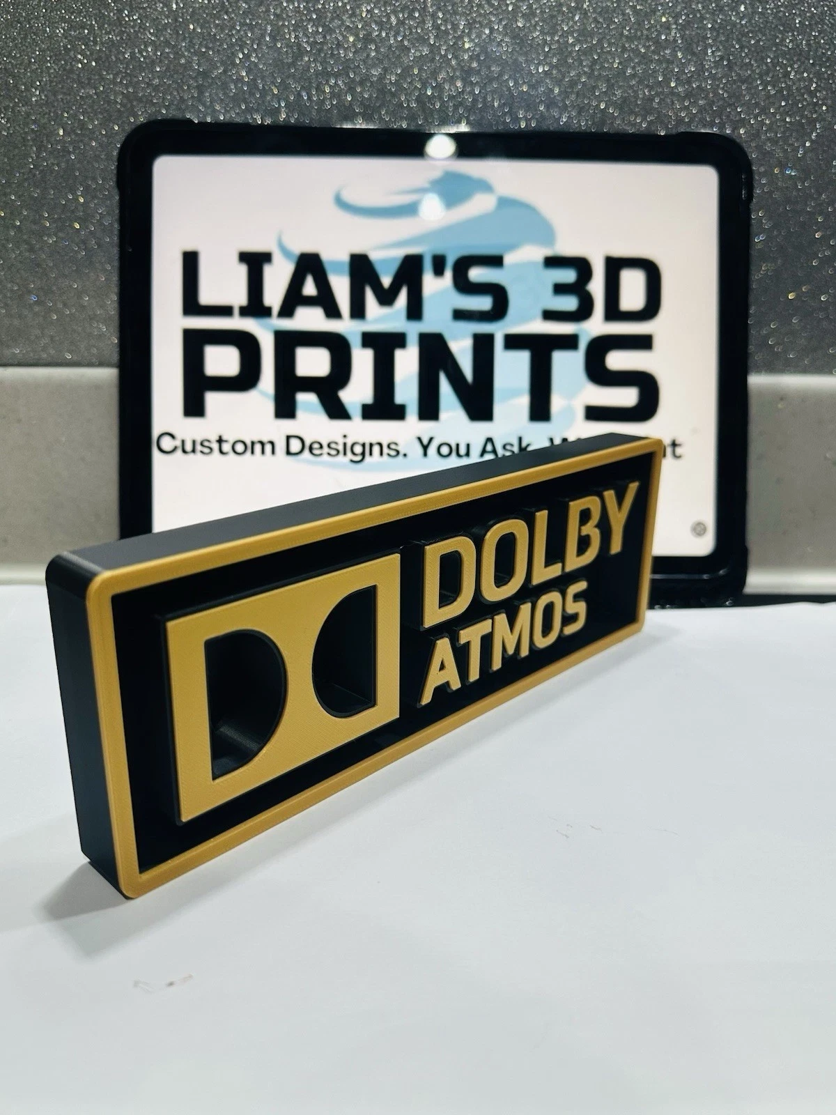 Decorative Dolby Atmos Box Sign Shelf Wall Home Cinema 2 Sizes