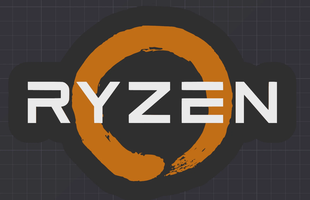 Decorative Ryzen Logo Flat Wall Plaque Sign Display Room PC