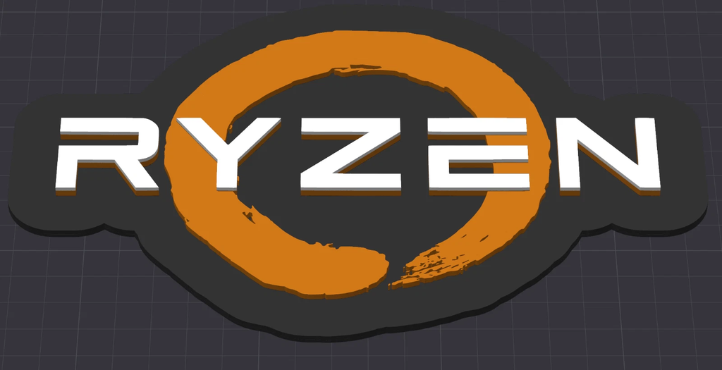 Decorative Ryzen Logo Flat Wall Plaque Sign Display Room PC