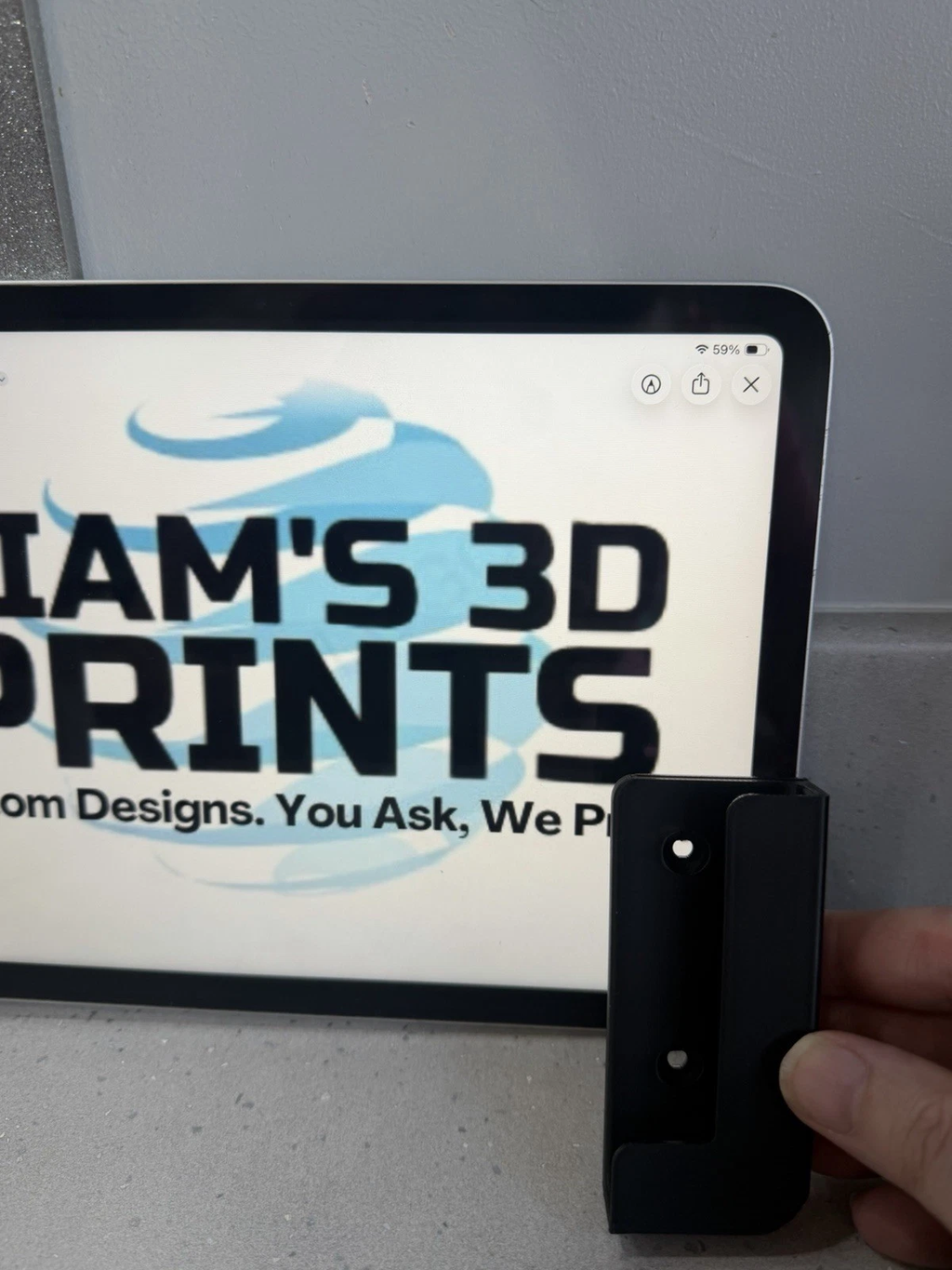 Android Tablet / iPad Wall Mounted Brackets with Screw Holes ANY COLOUR