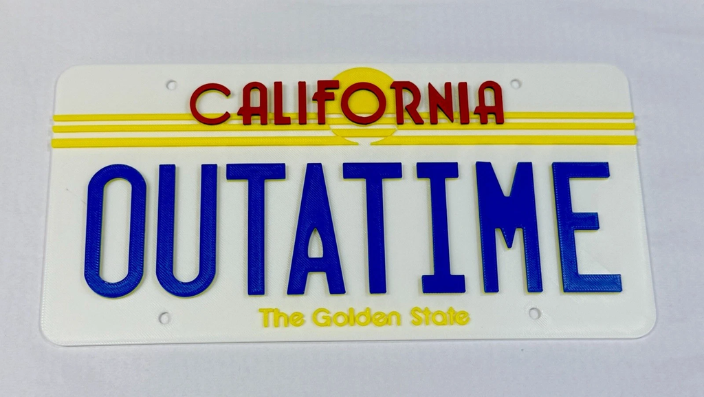 Decorative Back To The Future BTTF Outatime Licence Number Plate Sign Display
