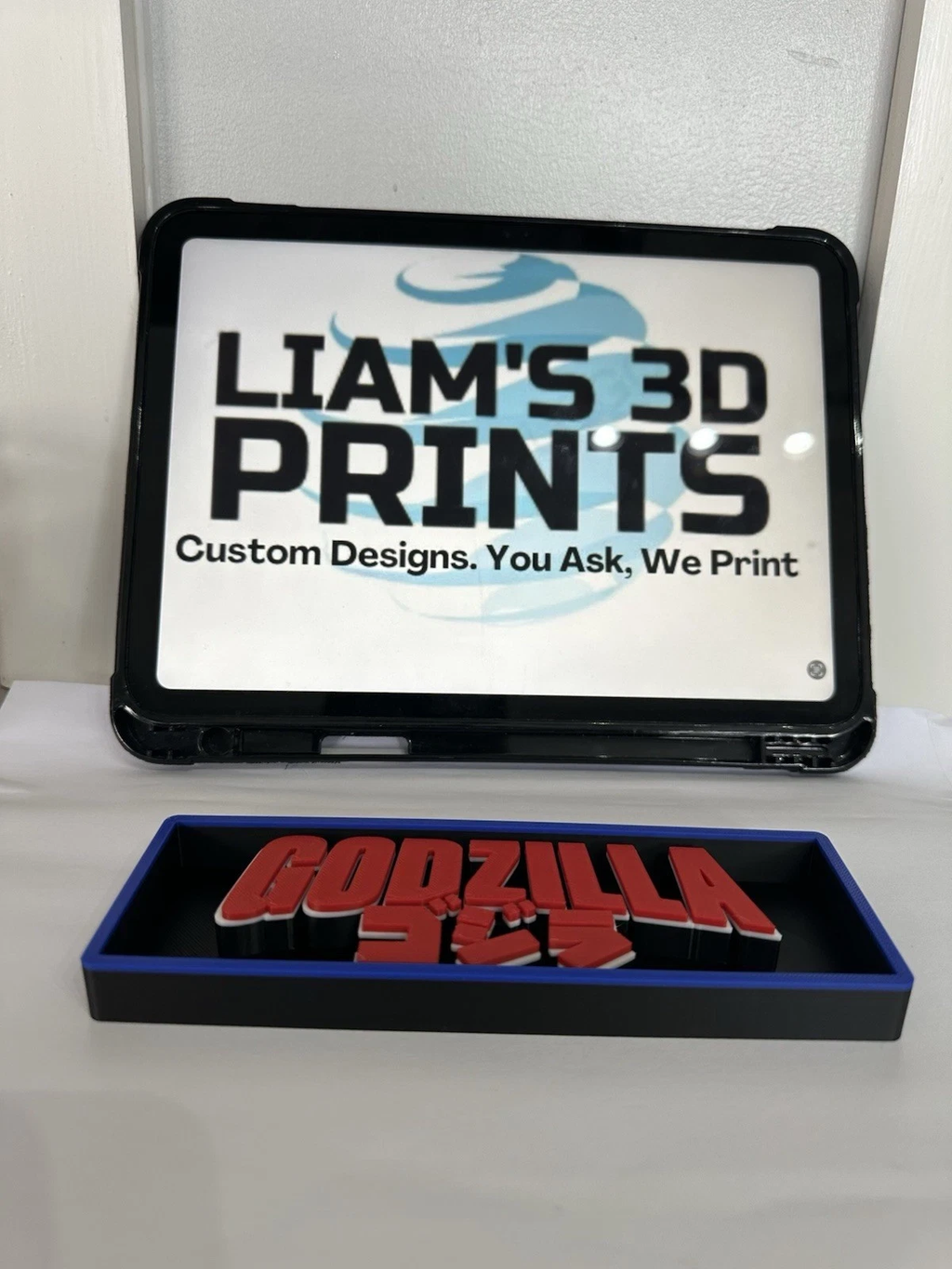 Decorative Godzilla Box Sign Shelf Wall Logo Display Film 3D Print 2 Sizes