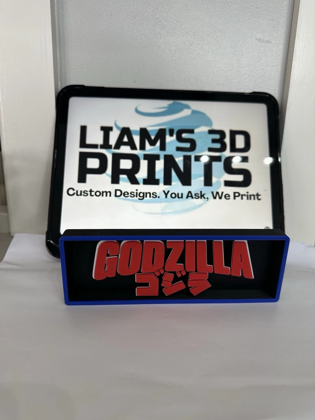 Decorative Godzilla Box Sign Shelf Wall Logo Display Film 3D Print 2 Sizes