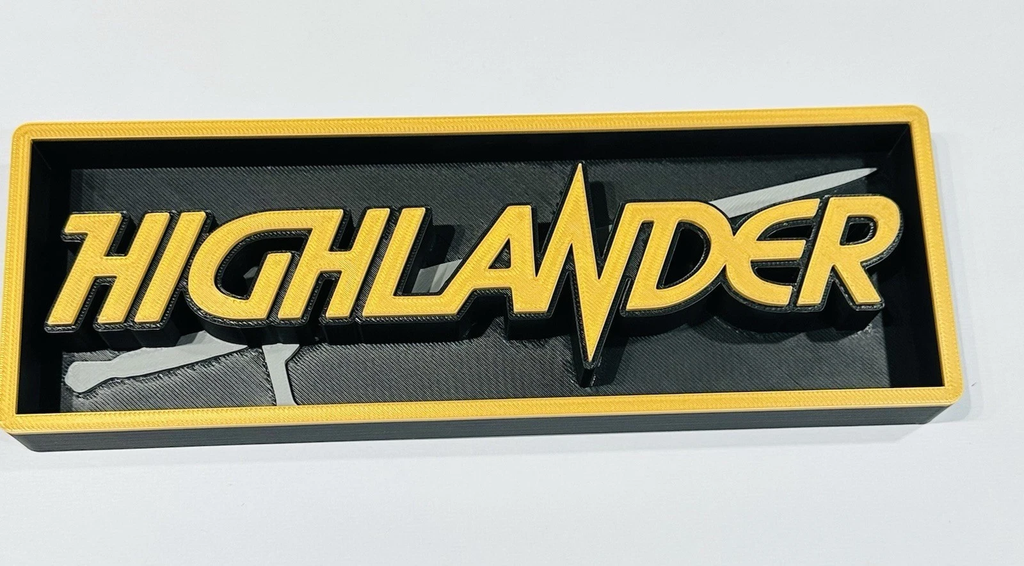Decorative Highlander Film Logo Box Sign Shelf Wall Display Logo 2 Sizes