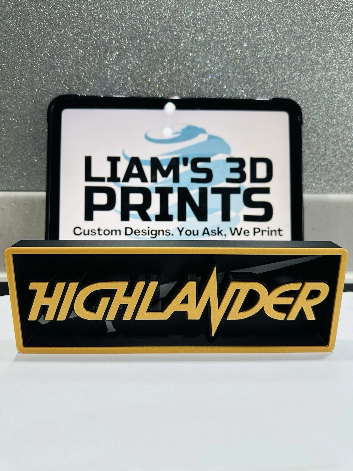 Decorative Highlander Film Logo Box Sign Shelf Wall Display Logo 2 Sizes