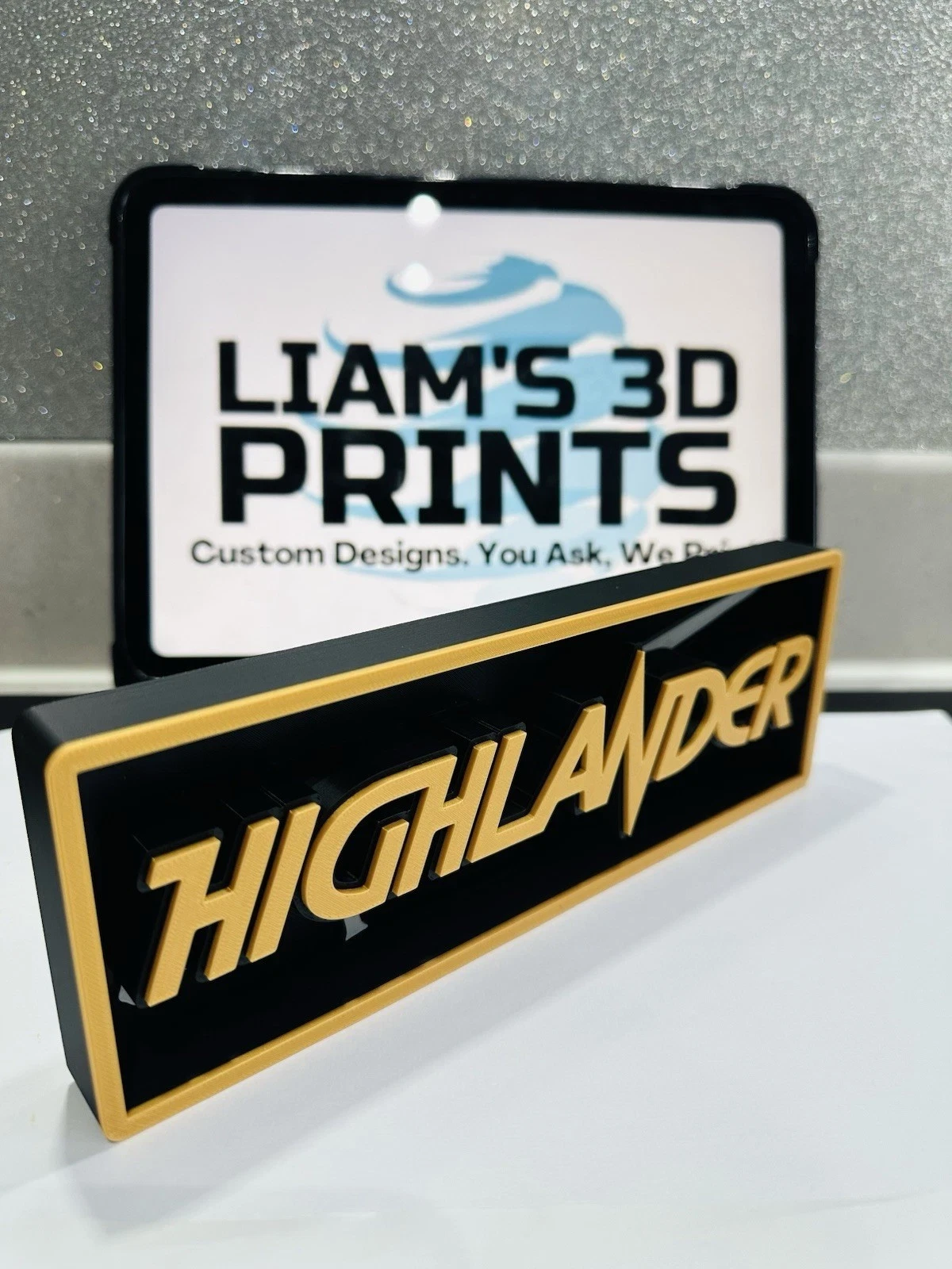 Decorative Highlander Film Logo Box Sign Shelf Wall Display Logo 2 Sizes
