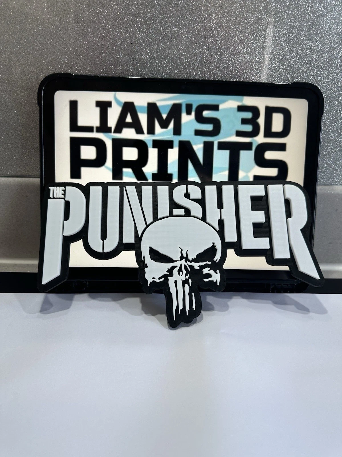 Decorative The Punisher Marvel Character Logo 3D Print Wall Display