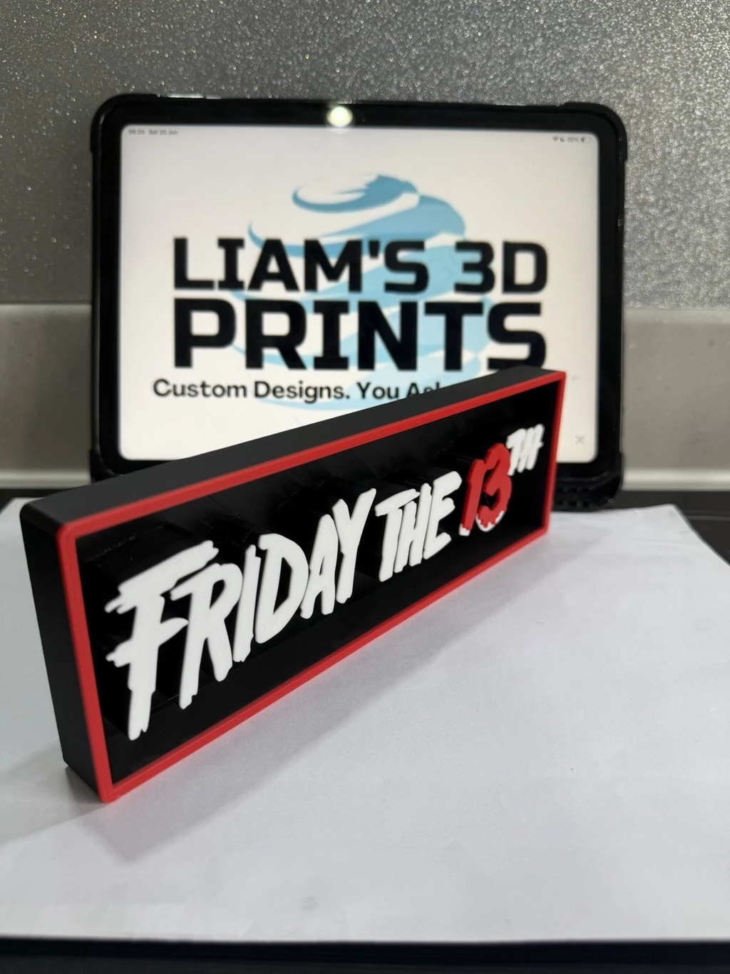 Decorative Friday the 13th Box Sign Shelf Wall Logo Film 3D Print 2 Sizes