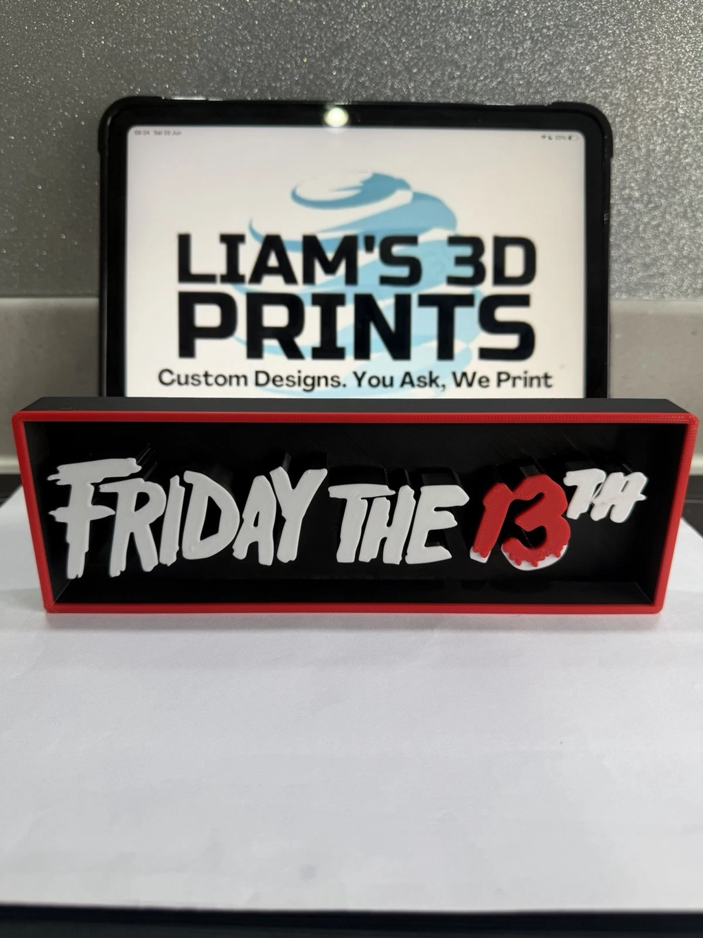 Decorative Friday the 13th Box Sign Shelf Wall Logo Film 3D Print 2 Sizes