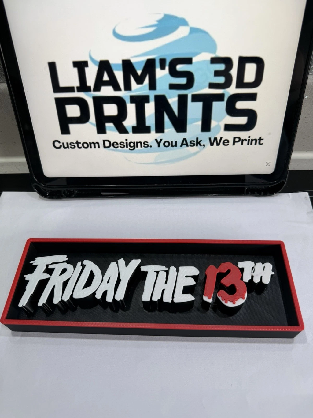 Decorative Friday the 13th Box Sign Shelf Wall Logo Film 3D Print 2 Sizes