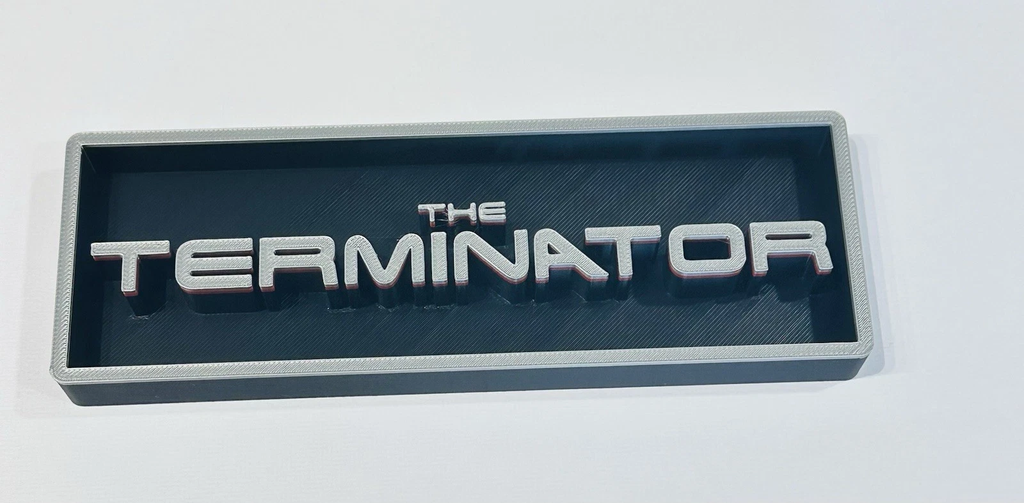 Decorative The Terminator Box Sign Shelf Wall Logo Display Film 3D Print 2 Sizes