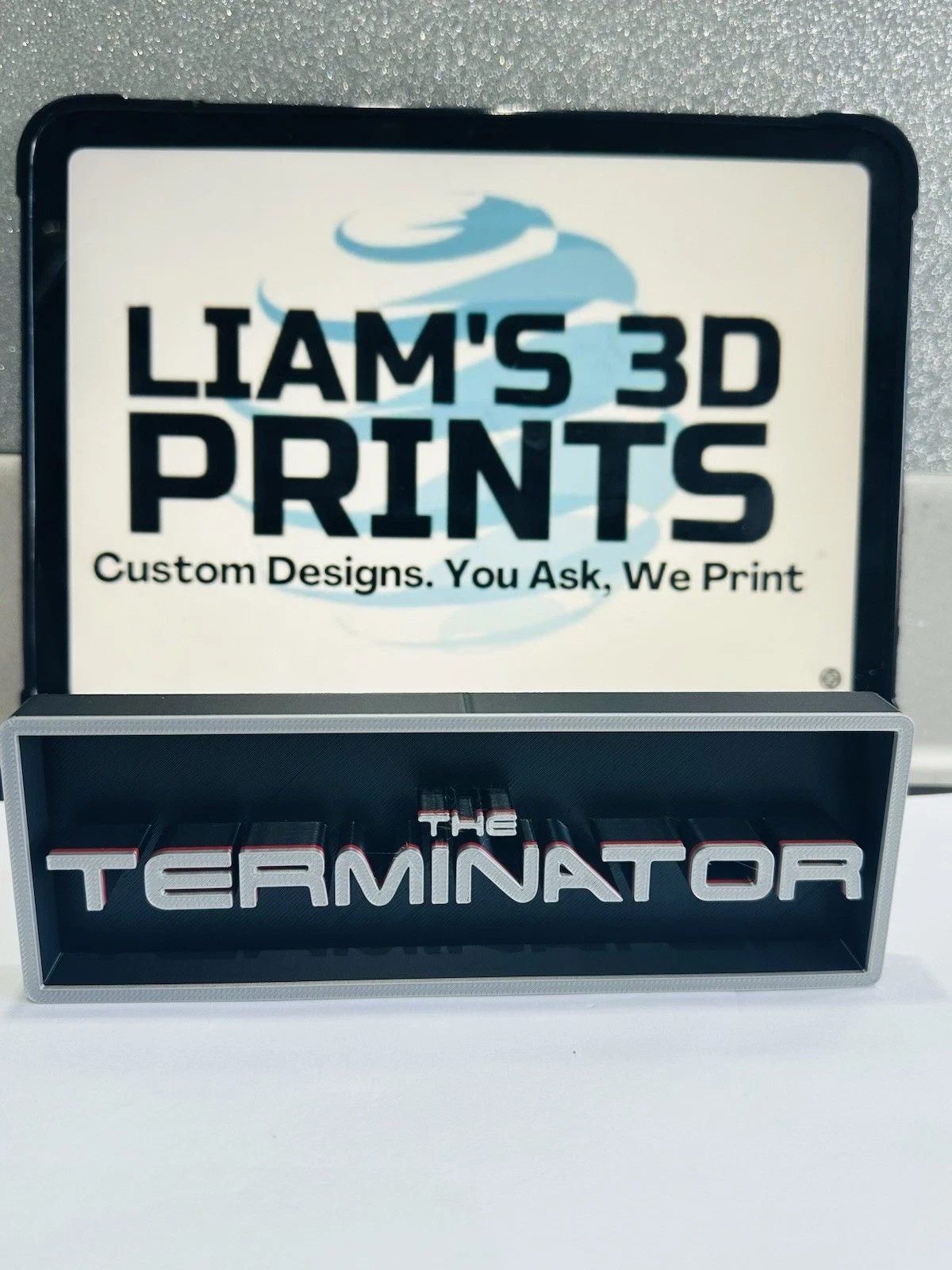 Decorative The Terminator Box Sign Shelf Wall Logo Display Film 3D Print 2 Sizes