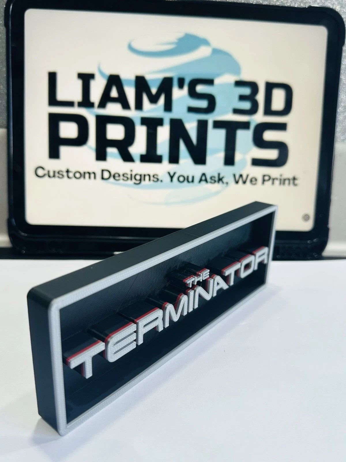 Decorative The Terminator Box Sign Shelf Wall Logo Display Film 3D Print 2 Sizes