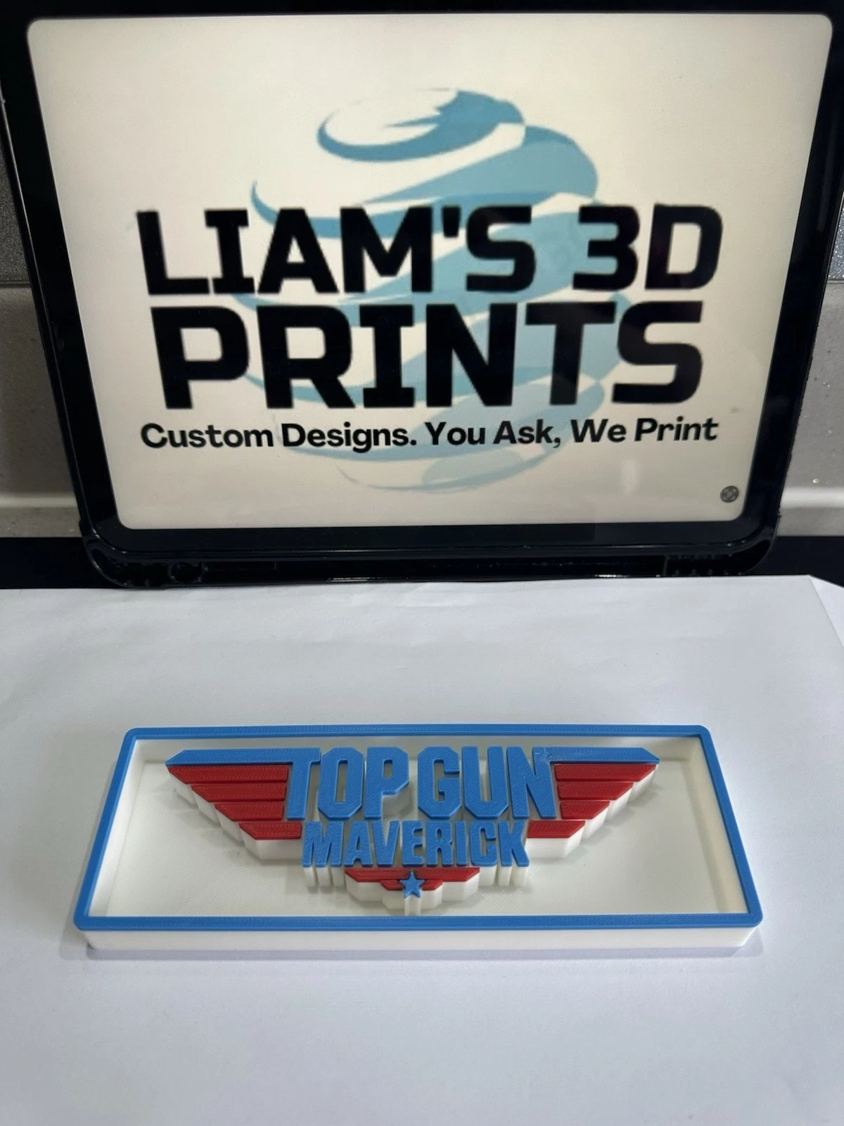 Decorative Top Gun Maverick Film Box Sign Logo Shelf Display 2 Sizes