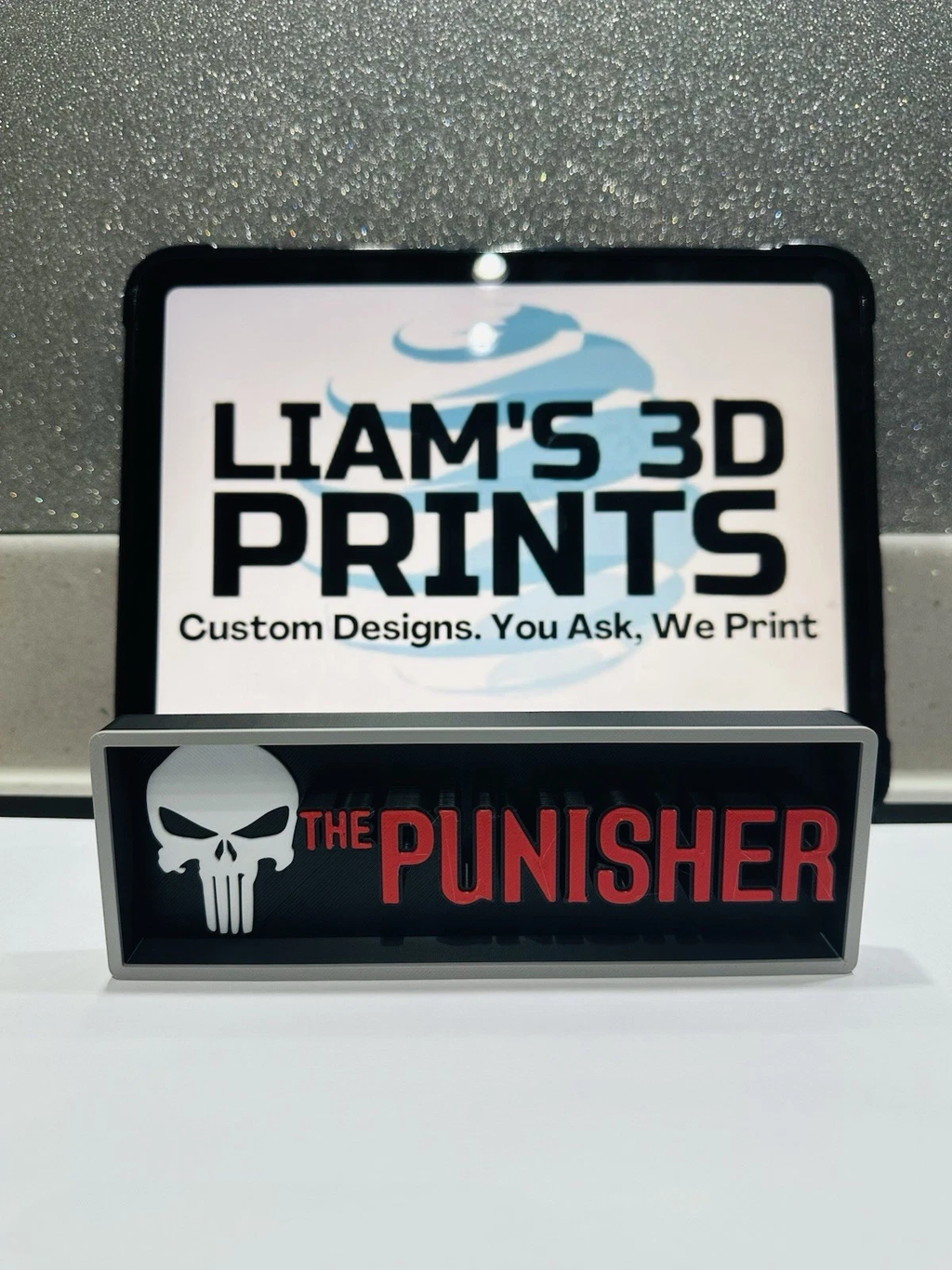 Decorative The Punisher Marvel Film Box Sign Logo Shelf Display 2 Sizes