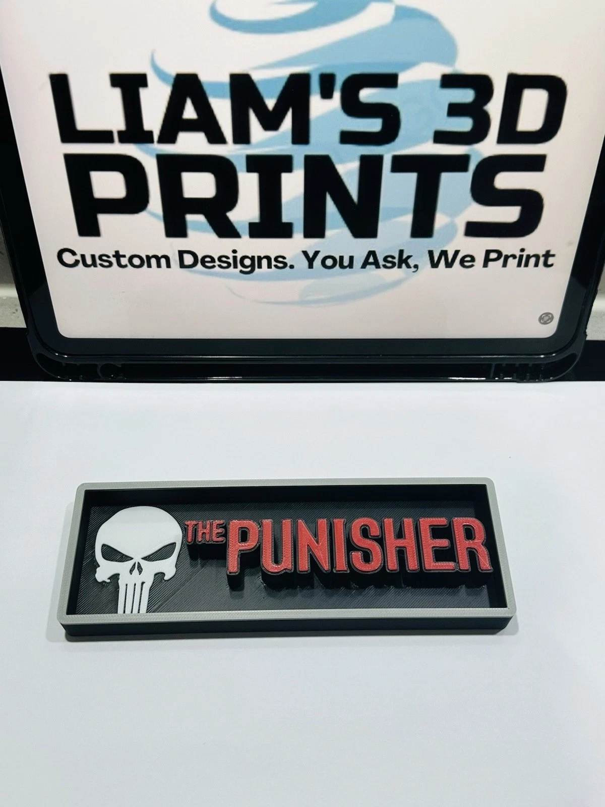 Decorative The Punisher Marvel Film Box Sign Logo Shelf Display 2 Sizes