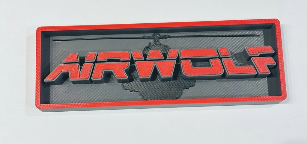 Decorative Airwolf Film Box Sign Logo Shelf Display 2 Sizes
