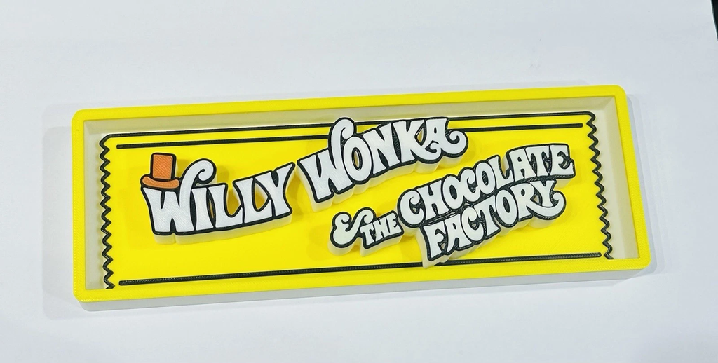 Willy Wonka And The Chocolate Factory Logo Sign Display Charlie S 17.5cm L 22cm