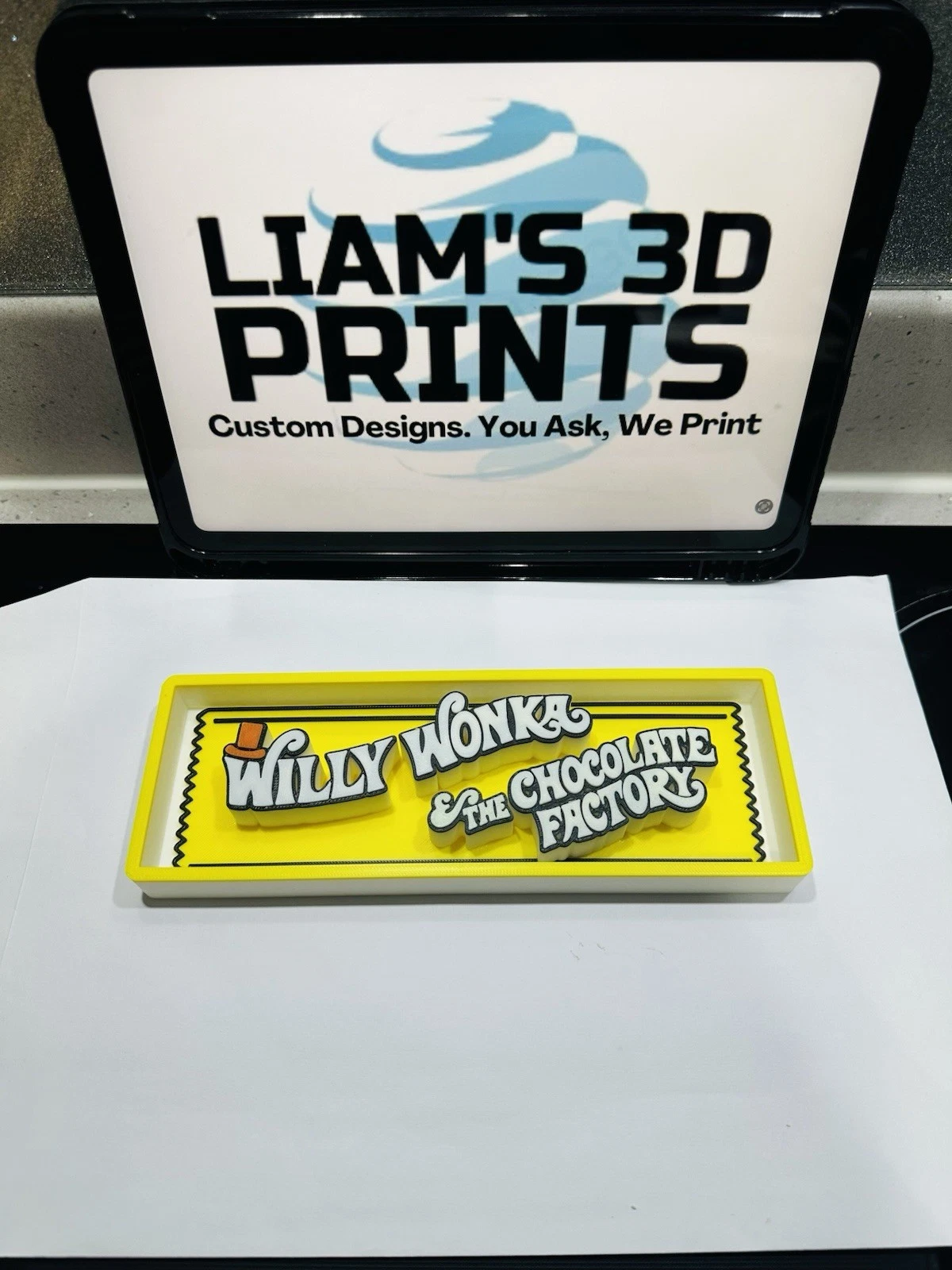 Willy Wonka And The Chocolate Factory Logo Sign Display Charlie S 17.5cm L 22cm