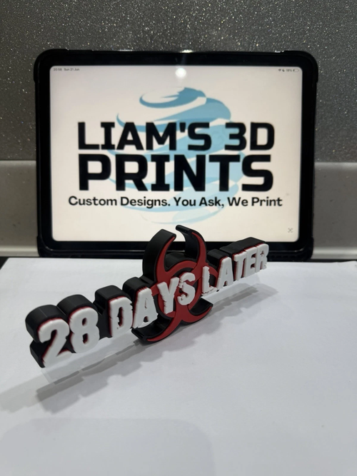 Decorative 28 Days Later Film TV Self Standing logo Sign Display Pops