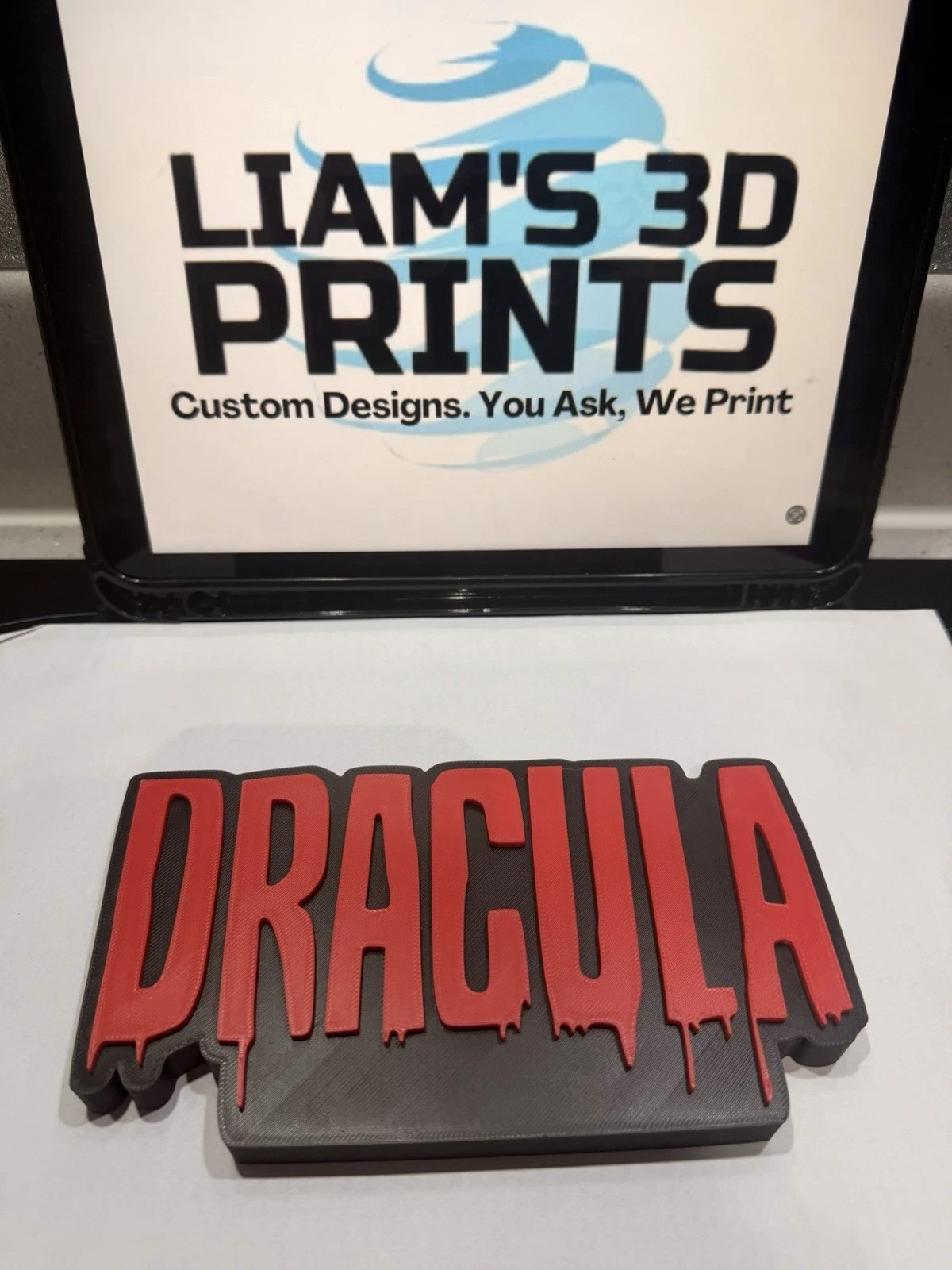 Decorative Dracula Horror Film TV logo Sign Display Pops Retro