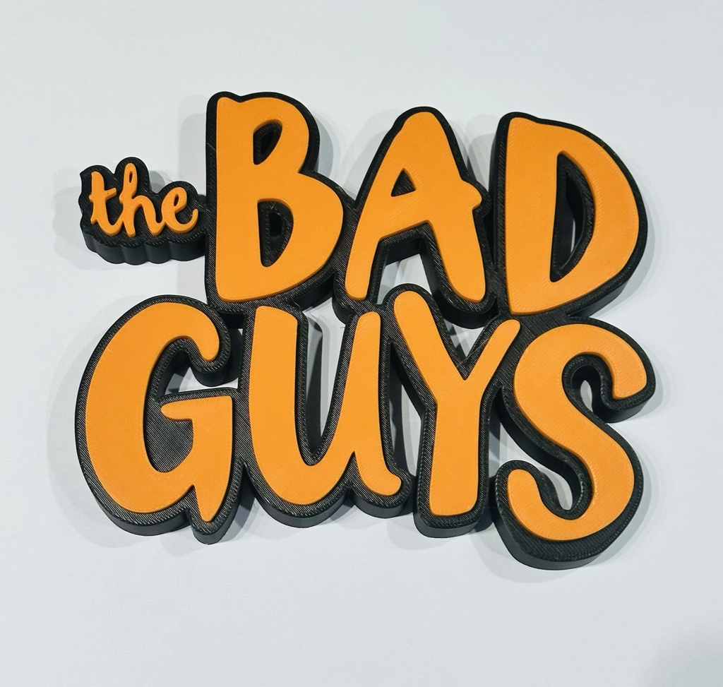 Decorative The Bad Guys Film Logo Word Sign Room Display Pops Self Standing