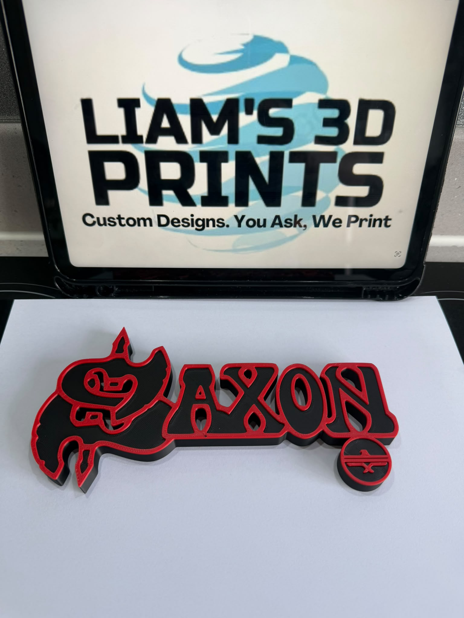 Decorative Saxon Band sign logo display POP 3D music