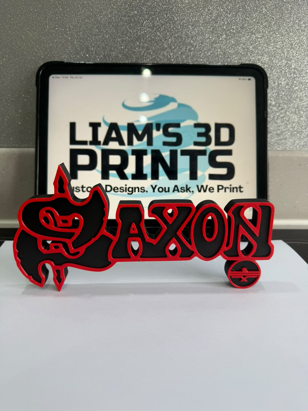Decorative Saxon Band sign logo display POP 3D music