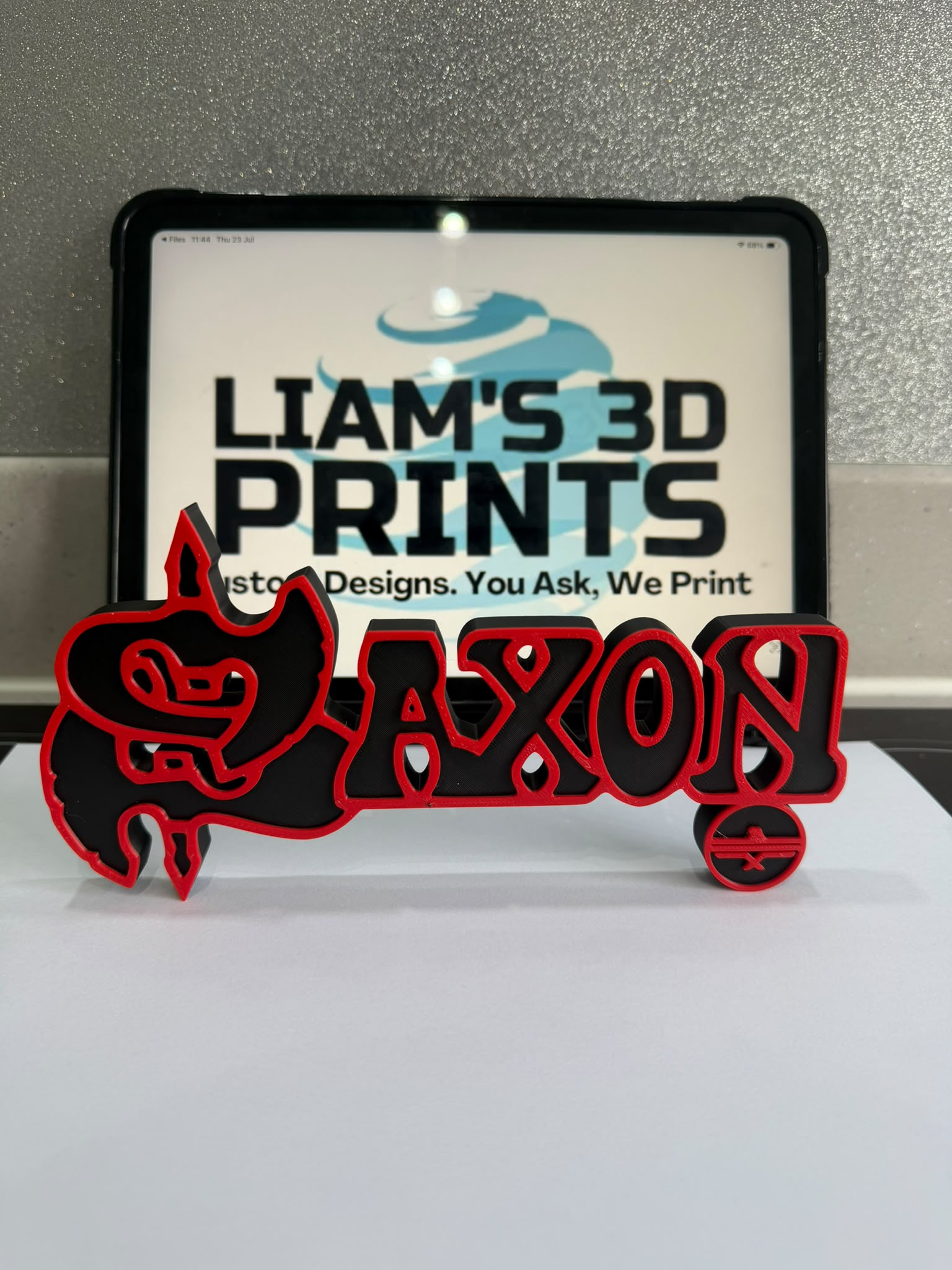 Decorative Saxon Band sign logo display POP 3D music