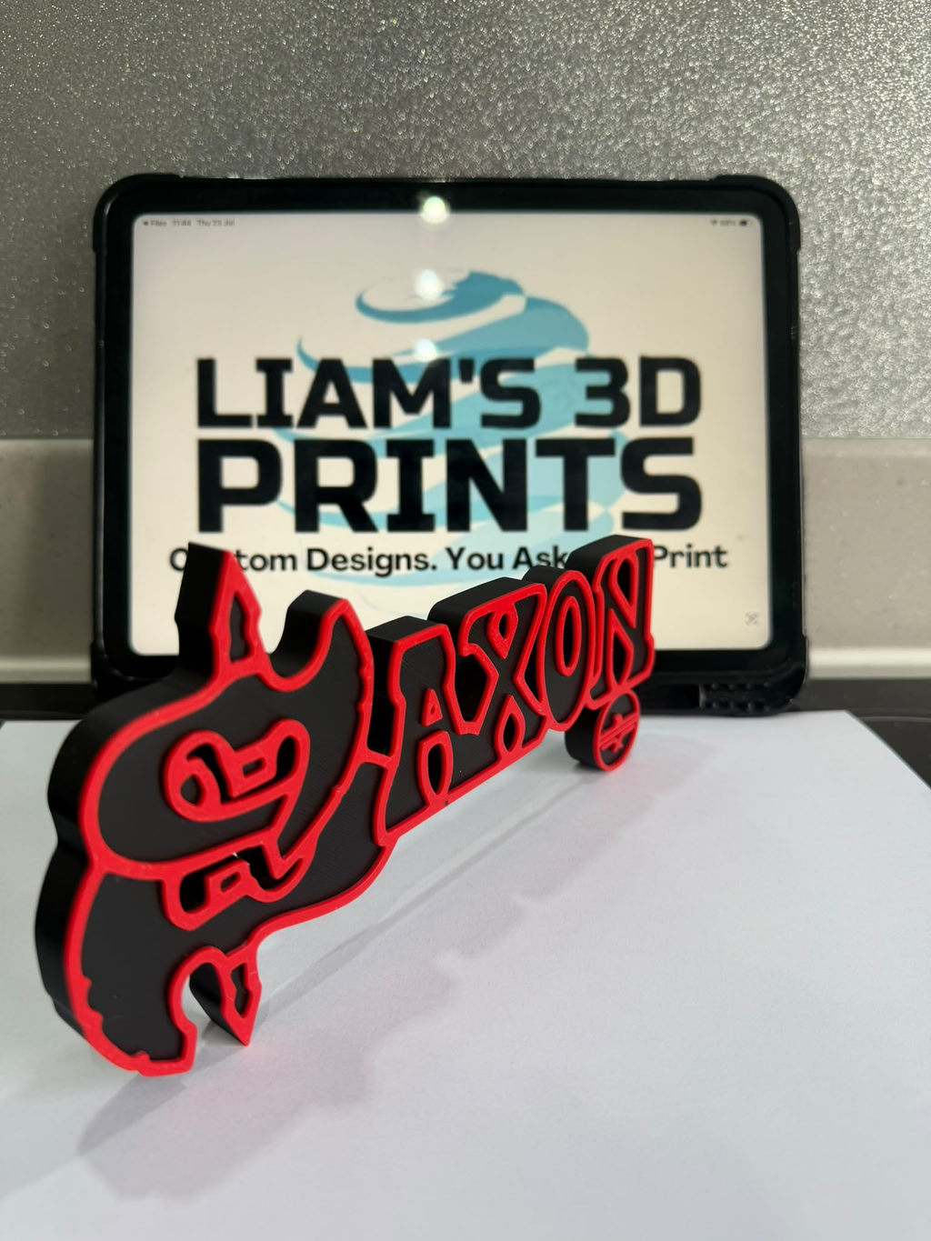 Decorative Saxon Band sign logo display POP 3D music