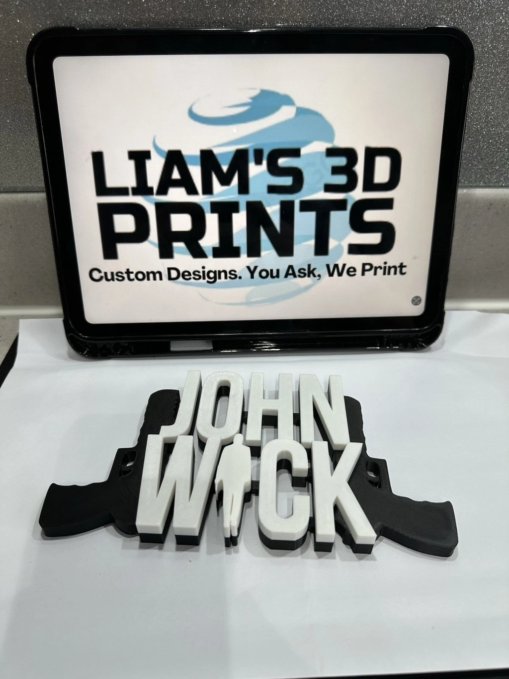 Decorative John Wick Film Logo Word Sign Room Display Pops