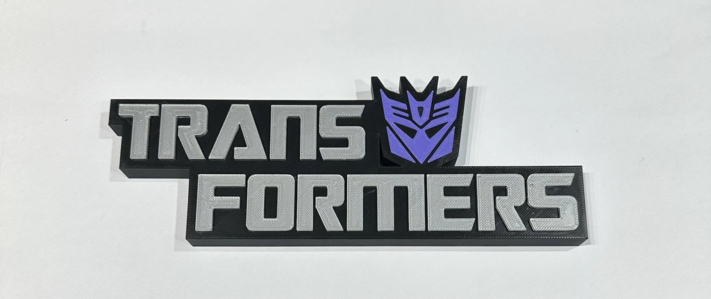 Decorative Transformers Decepticons Logo Sign Display Funko Self Standing Room
