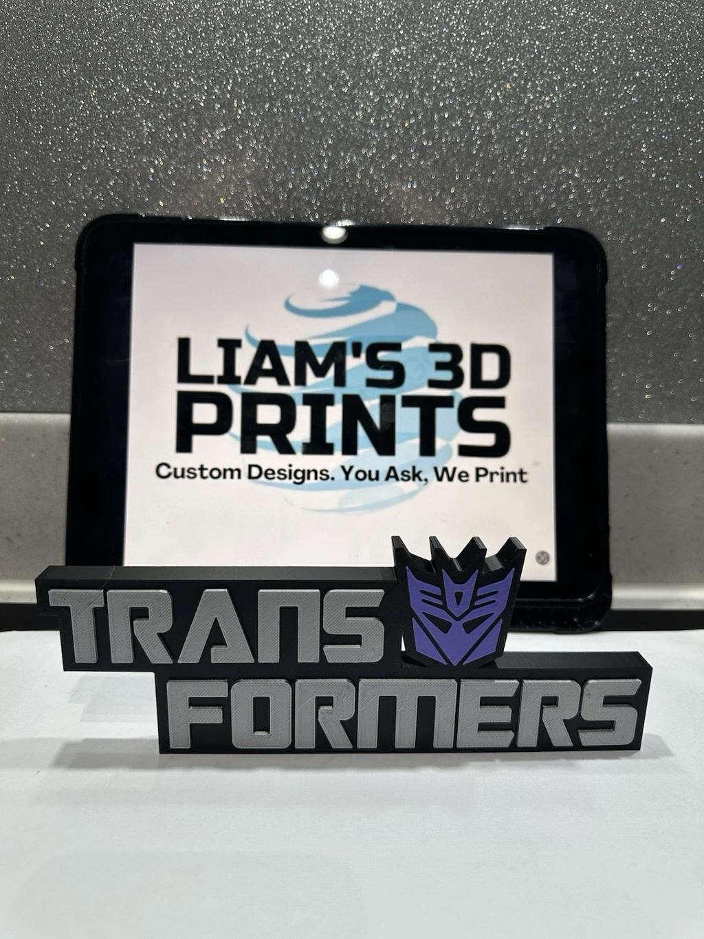 Decorative Transformers Decepticons Logo Sign Display Funko Self Standing Room