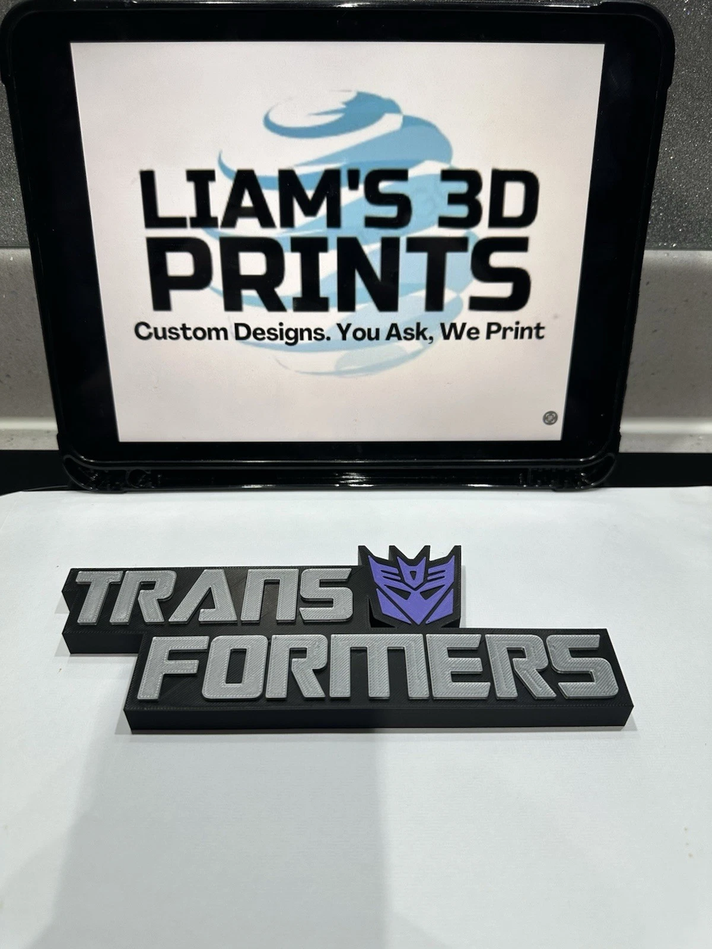 Decorative Transformers Decepticons Logo Sign Display Funko Self Standing Room