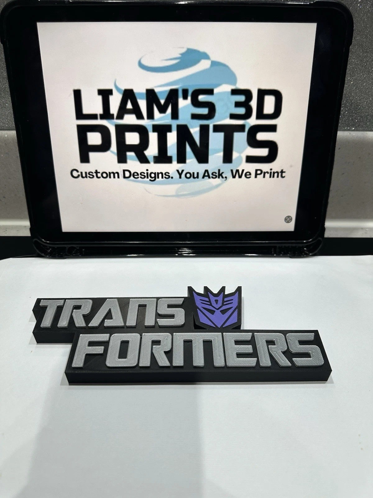 Decorative Transformers Decepticons Logo Sign Display Funko Self Standing Room