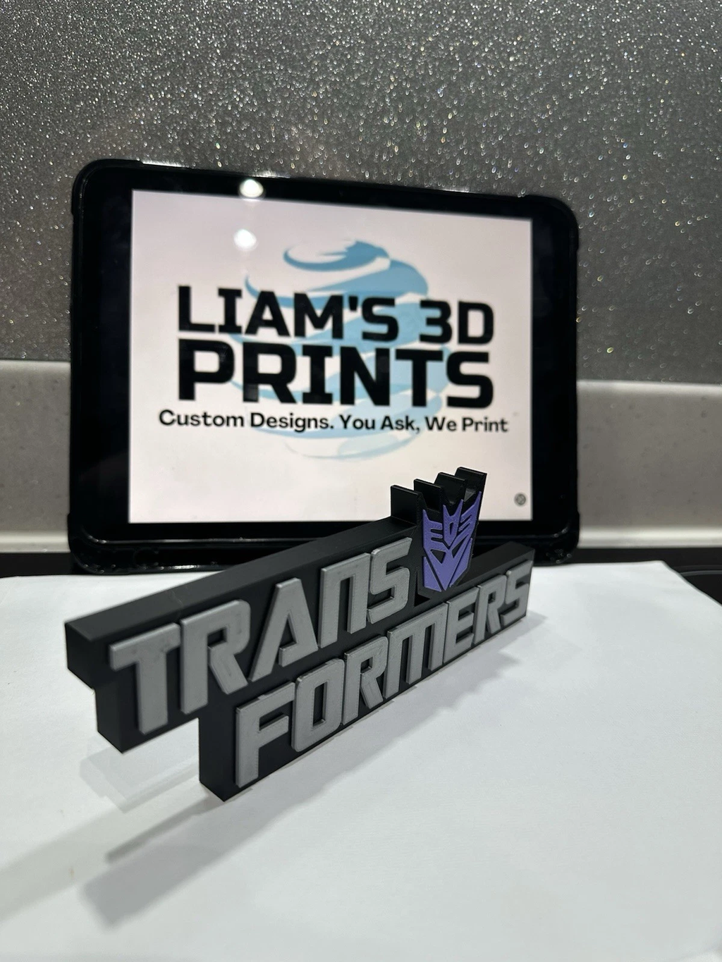 Decorative Transformers Decepticons Logo Sign Display Funko Self Standing Room