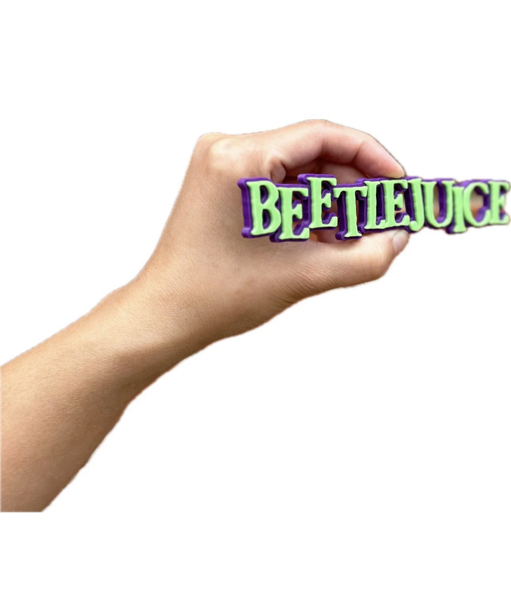 Decorative Beetlejuice logo Sign Display two sizes small 16cm Large 25cm Pops
