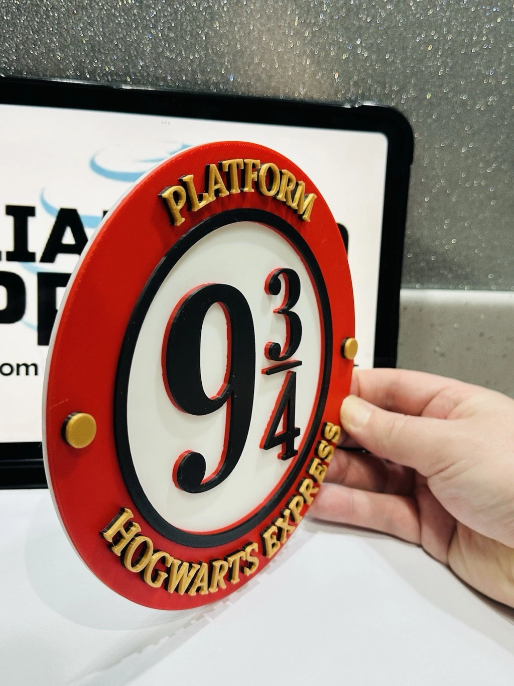 Decorative Platform 9 3/4 Harry Potter logo Sign Display Pops Wall Plaque Room