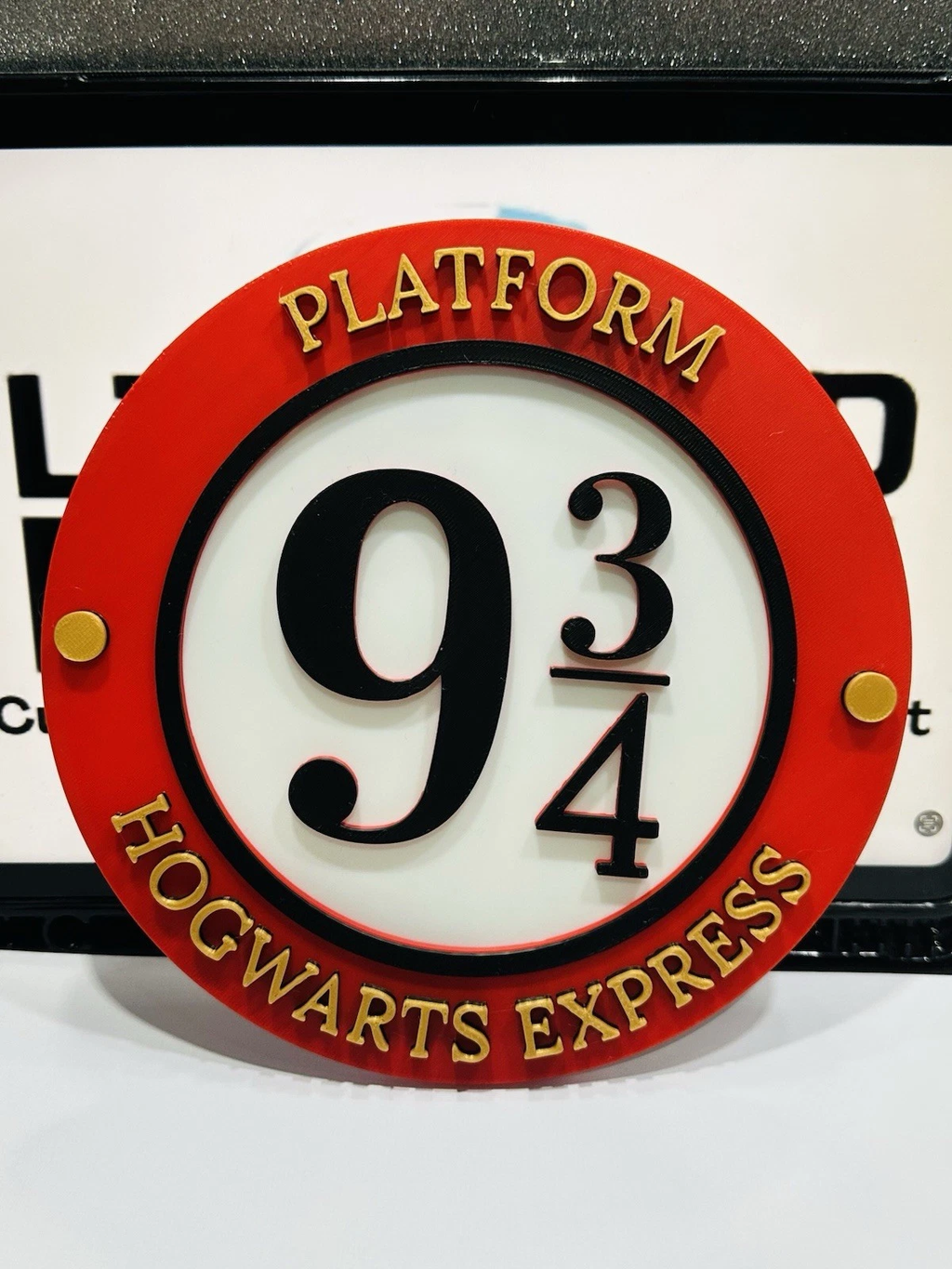 Decorative Platform 9 3/4 Harry Potter logo Sign Display Pops Wall Plaque Room