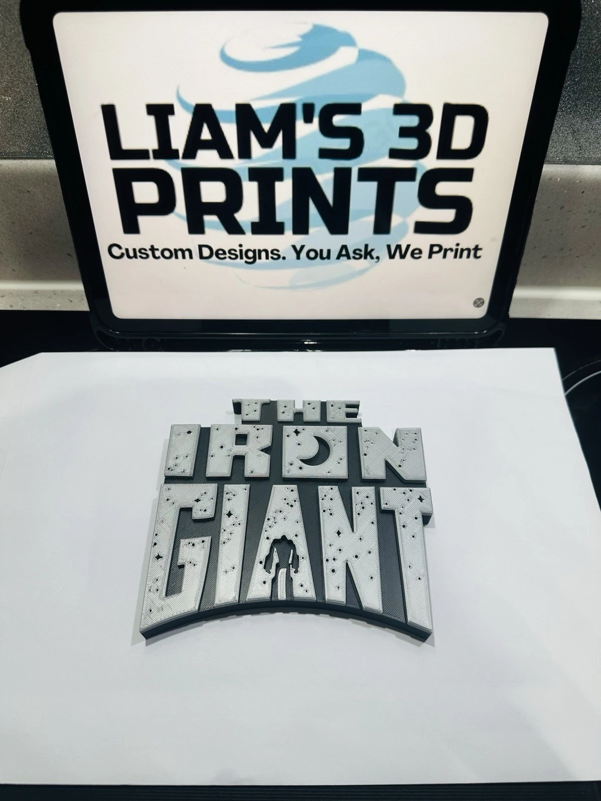 Decorative The Iron Giant Film Logo Word Sign Room Display Pops Self Standing