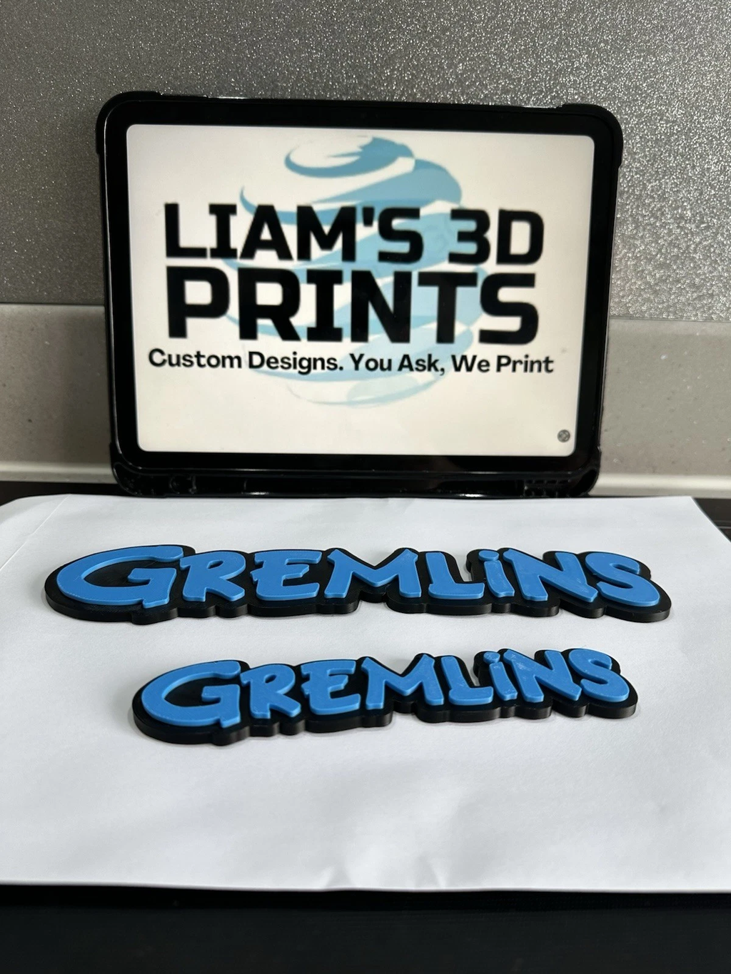Decorative Gremlins logo Sign Pop Display two sizes small 16cm Large 25cm