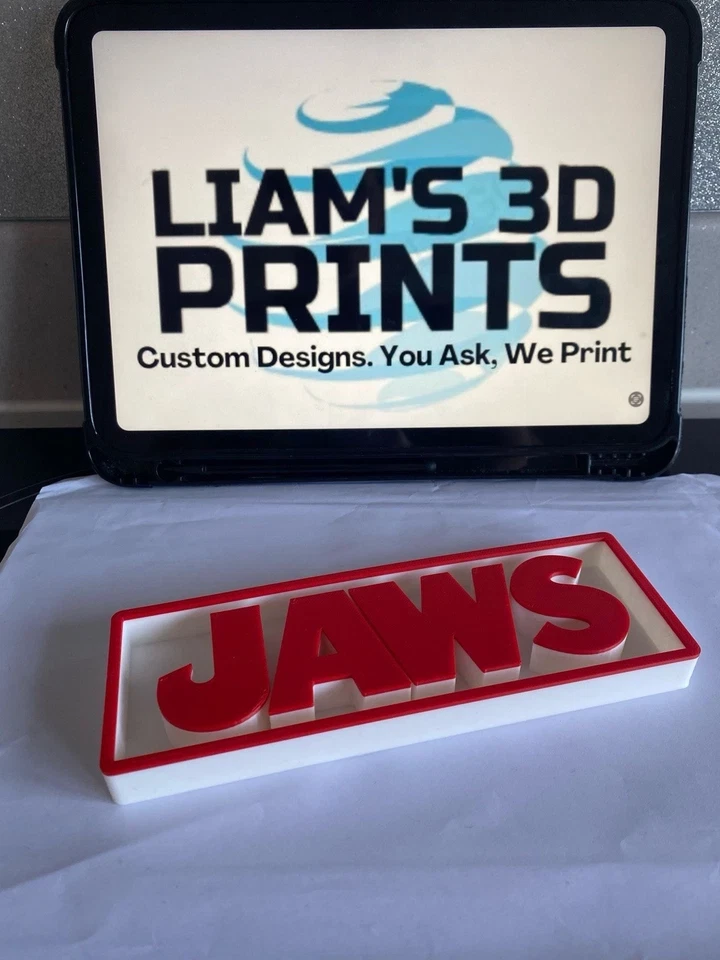 Decorative Jaws Shark Box Sign s17.5cm L 22cm size Room Logo Film