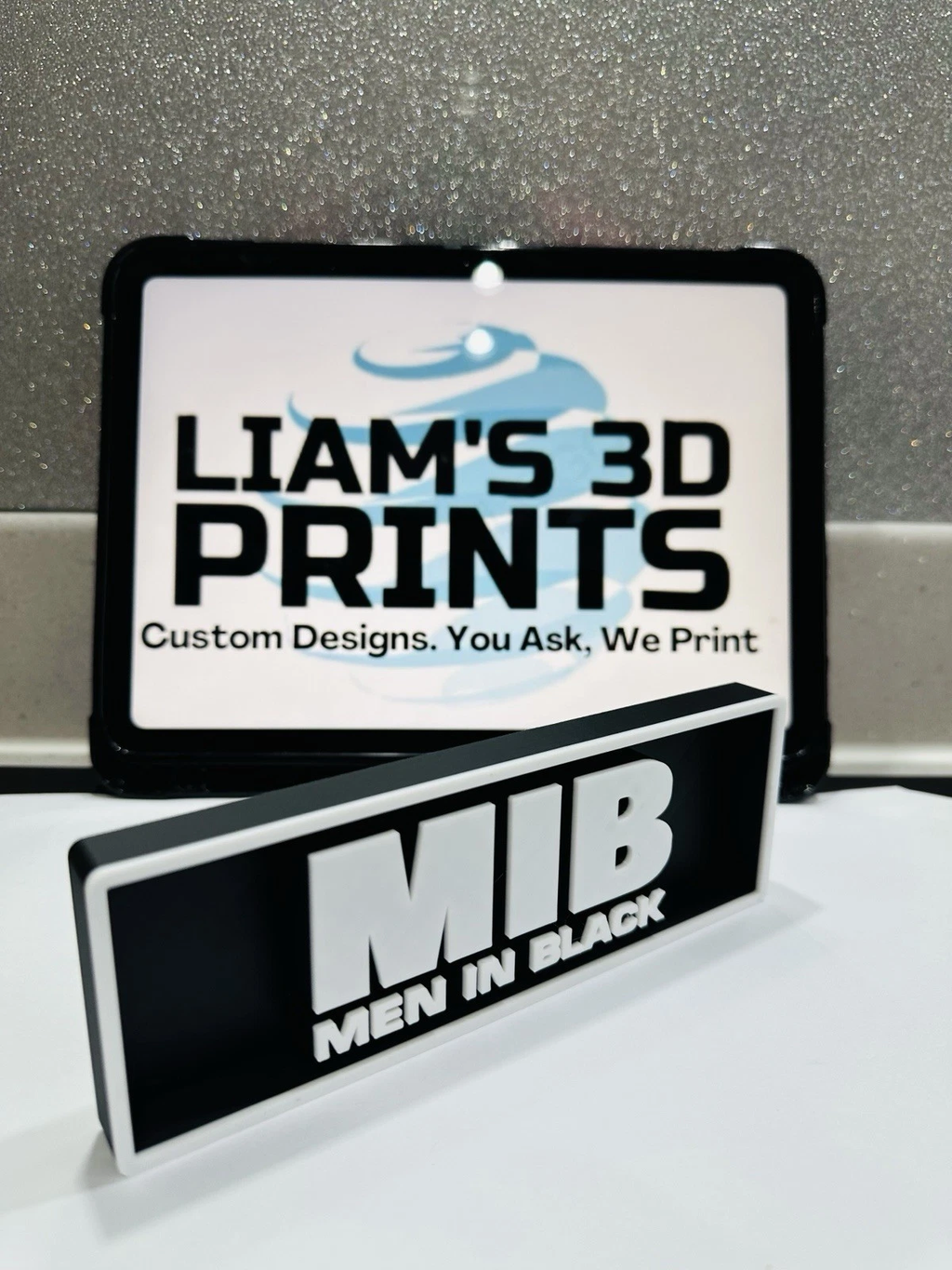 Decorative Men in Black MIB Film Logo Sign Display Cinema s17.5cm L22cm