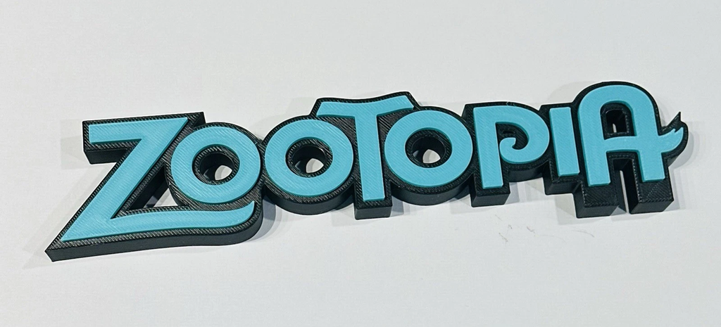 Decorative Zootopia Animated Film Logo Word Sign Room Display Pops Self Standing