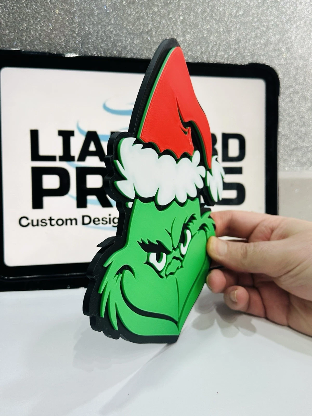 Decorative The Grinch Christmas logo Sign Display Pops 3D TV Wall Plaque Room